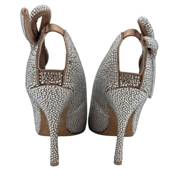 Valentino Nite Out Satin Embellished Pumps with Crystal Bows Size 8.5 - Picture 9 of 15